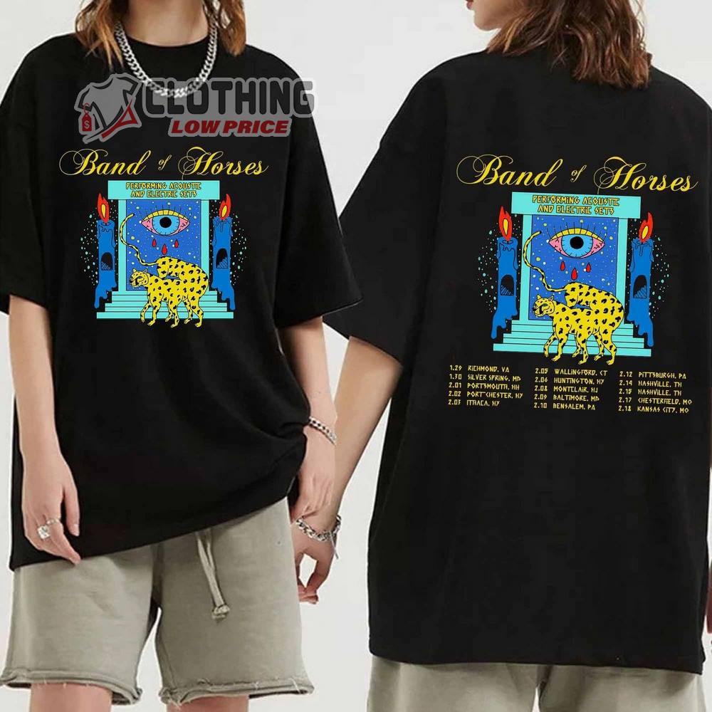 Band Of Horses Tour 2024 T-Shirt, Band Of Horses 2024 Tour Dates Shirt, Acoustic & Electric Sets 2024 An Evening With Tour, Band Of Horses Merch