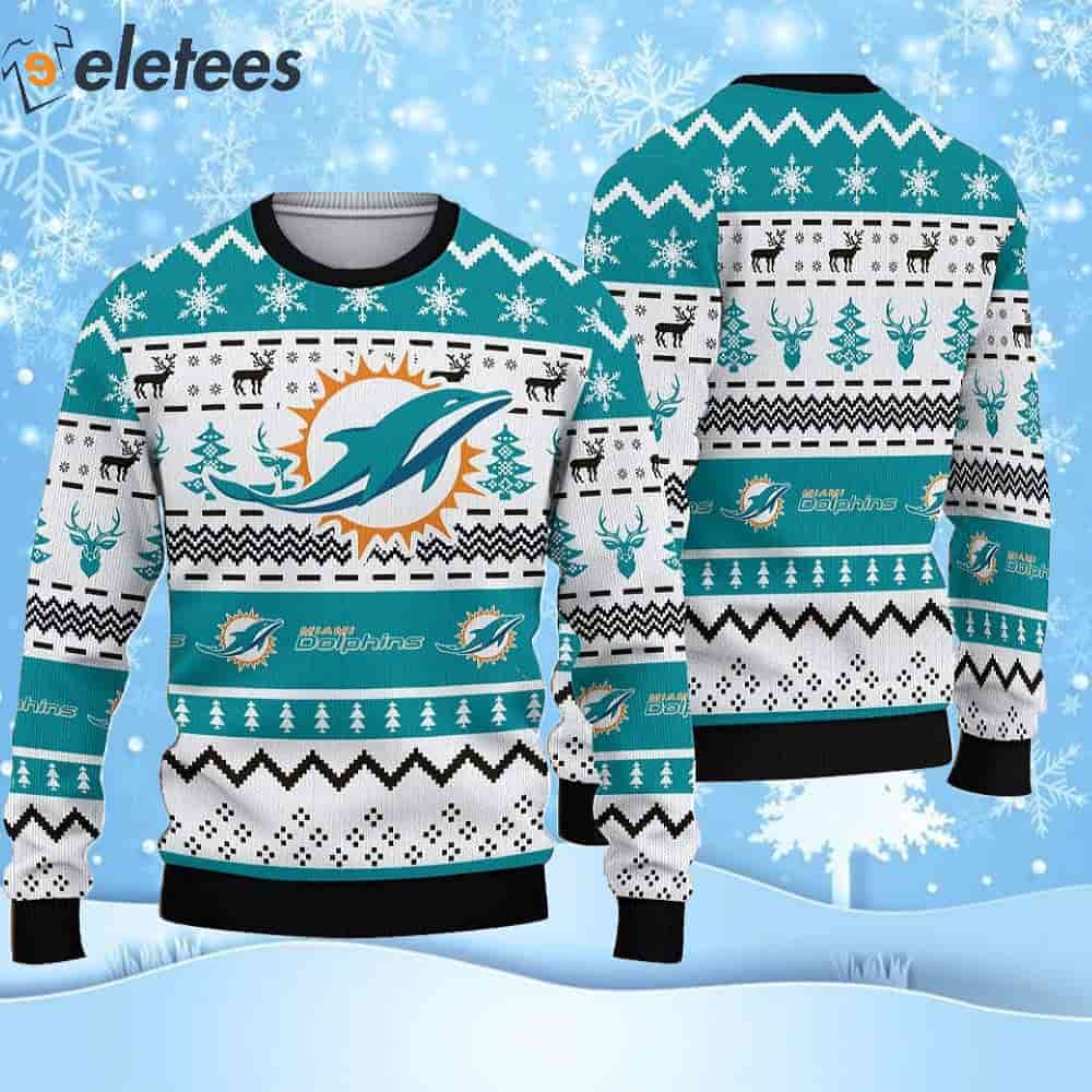 Miami Dolphins Funny Football Team Ugly Christmas Sweater