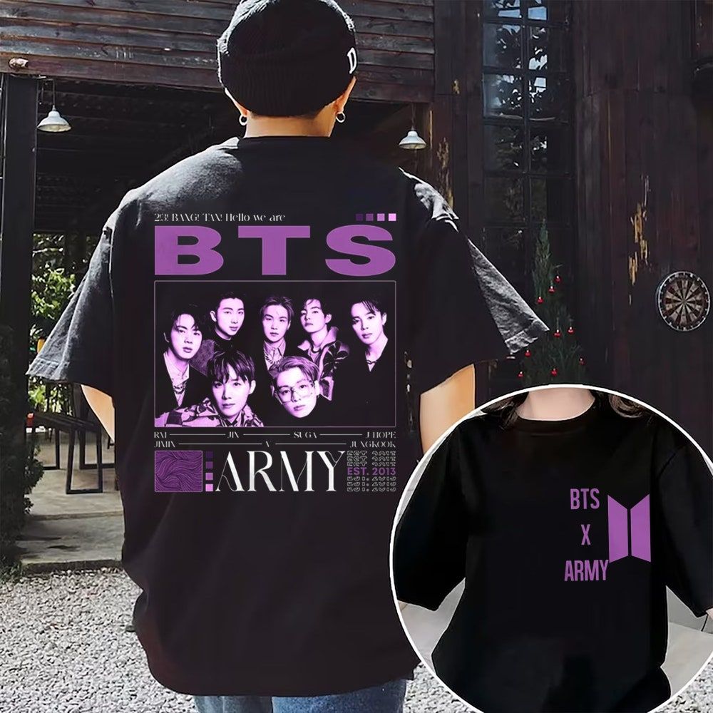 BTS Army Est Merch, Jin Suga J Hope Rm Jimin V Jungkook Shirt, 2 3 Bang Tan Hello We Are BTS T-Shirt