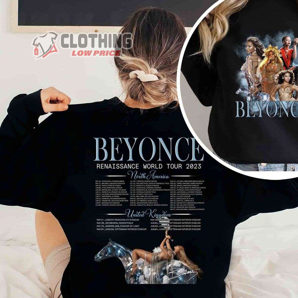 Beyonce Renaissance World Tour 2023 North Ameerica & UK Merch Beyonce Renaissance World Tour 2023 Setlist T-Shirt