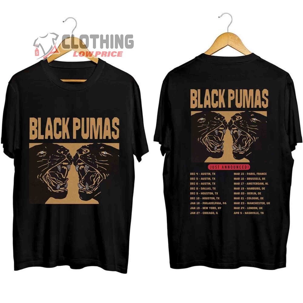 Black Pumas Tour Dates 2023 2024 Merch, Black Pumas Band Fan Shirt, Black Pumas Members Tee, Black Pumas Concert 2023 2024 T-Shirt