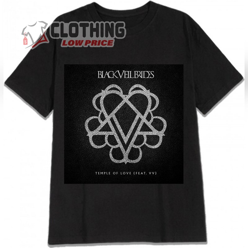 Black Veil Brides Temple Of Love Feat T- Shirt, Black Veil Brides Tour 2023 Setlist Merch, Black Veil Brides Tour Europe Merch