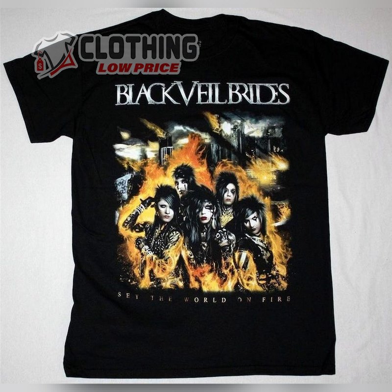 Black Veil Brides Unisex T- Shirt, Black Veil Brides Rock Tour Concert Shirt, Black Veil Brides Tickets Merch