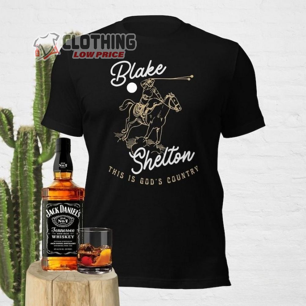 Blake Shelton Honky Tonk Country Concert Tee 2023 Gift, God'S Country Lyrics Blake Shelton Western Music Unisex T-Shirt