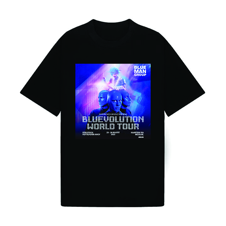 Blue Man Group Bluevolution World Tour 2023 Merch Blue Man Group Experience A Whole New Beat T-Shirt