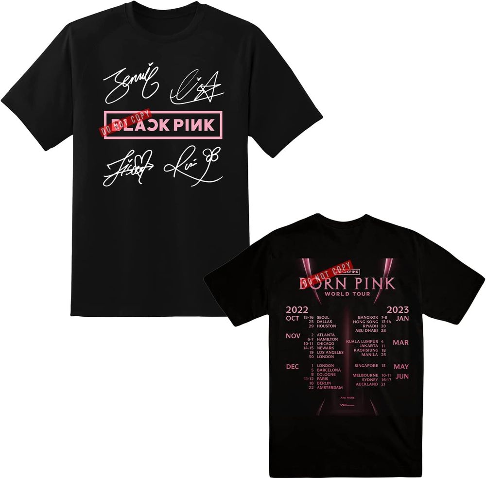 Born Pink World Tour 2022-2023 Signatures BlackPink Comeback T-Shirt