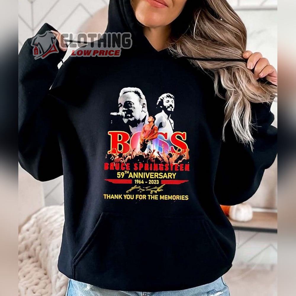 Boss Bruce Springsteen 59Th Anniversary Unisex Tee, Bruce Springsteen 1964 – 2023 Thank You For The Memories Sweatshirt, Hoodie