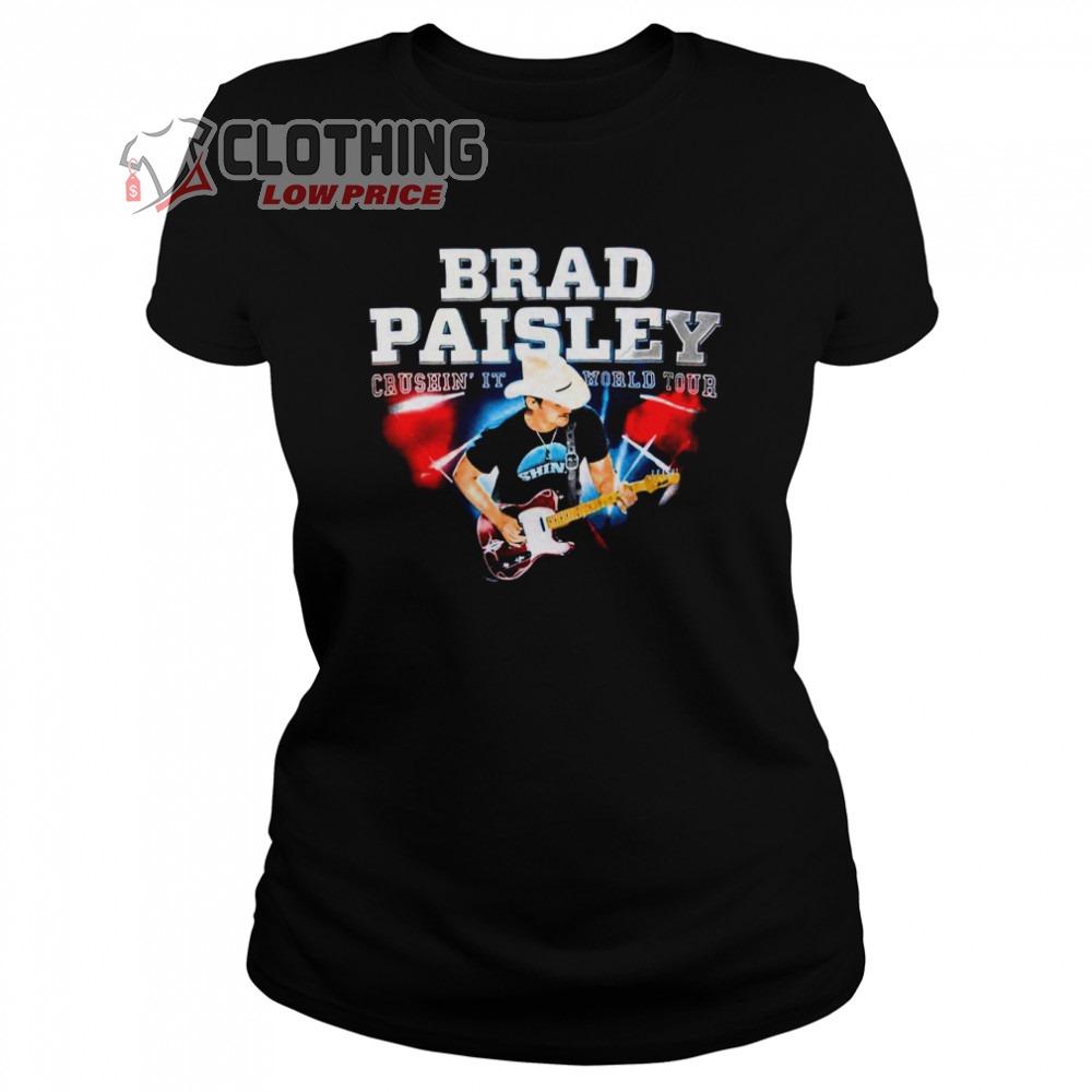 Brad Paisley Tour 2023 Shirt, Brad Paisley Tour 2022 Atindedek Shirt, Brad Paisley Shirt Black Short Sleeve Crew Neck Country Music Concert Shirt