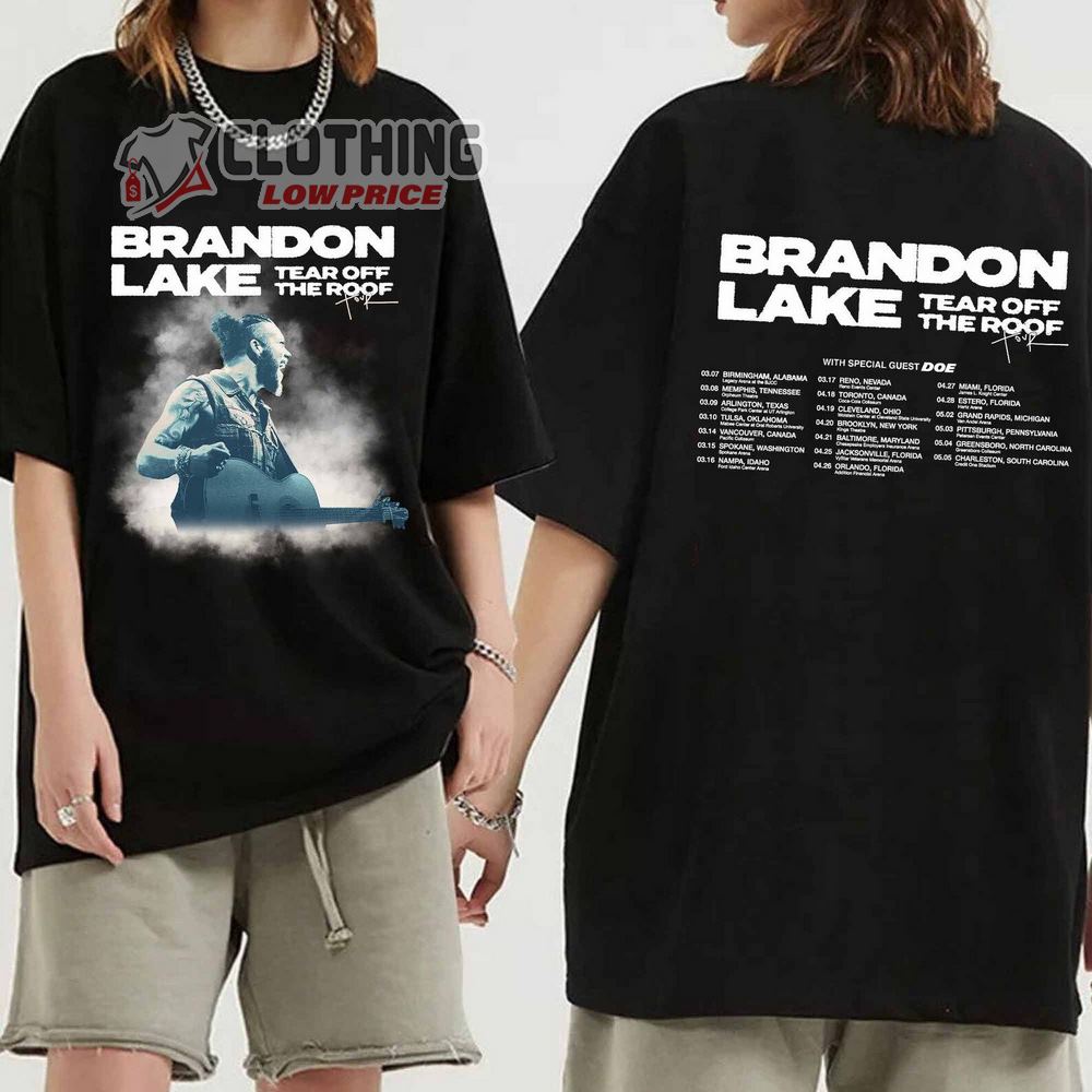 Brandon Lake - Tear Off The Roof Tour 2024 Merch, Brandon Lake Tour 2024 With Doe Shirt, Brandon Lake 2024 Concert T-Shirt