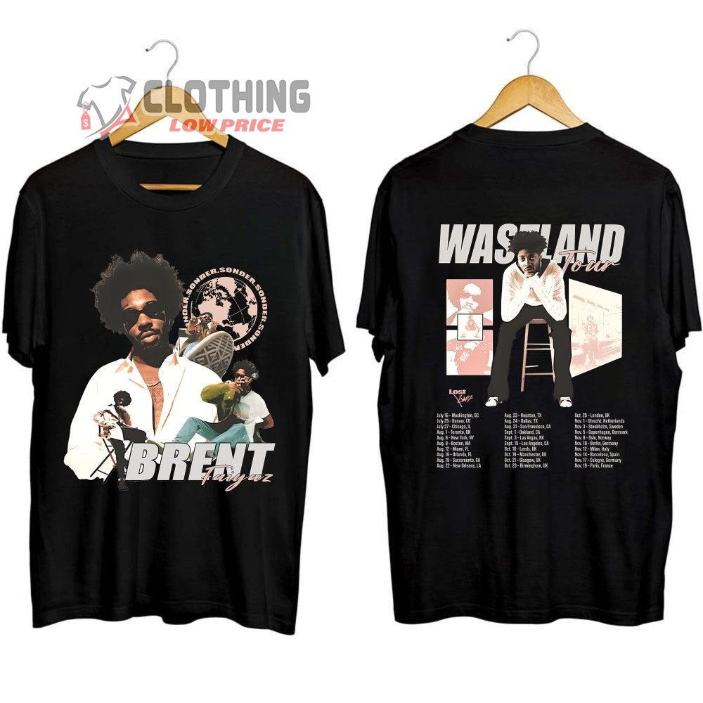 Brent Faiyaz It's A Wasteland Tour 2023 Merch, Brent Faiyaz Tour Dates 2023 Shirt, Brent Faiyaz Tour Setlist 2023 Tee, It's A Wasteland Concert T-Shirt