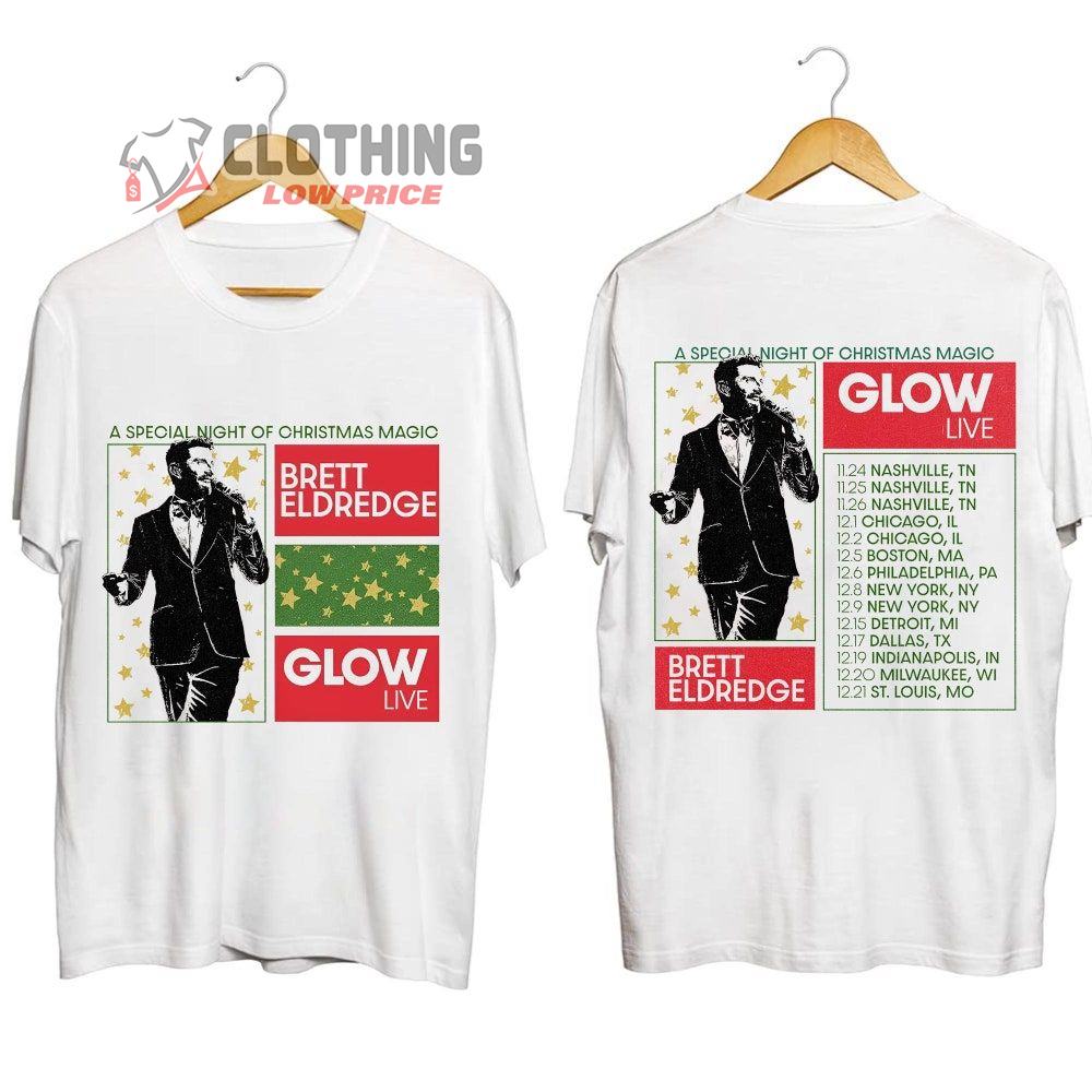 Brett Eldredge Glow Live Tour 2023 Merch, A Special Night Of Christmas Magic Shirt, Brett Eldredge 2023 Christmas Tour Tee, Brett Eldredge Christmas Tour Dates 2023 T-Shirt