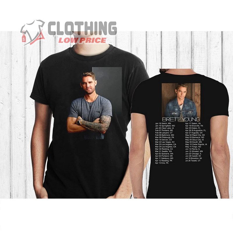 Brett Young Tour 2023 T- Shirt, Brett Young Tour Concert Man And Women T- Shirt, Brett Young Tickets Merch Shirt