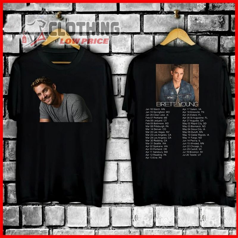 Brett Young Tour 2023 T- Shirt, New Items Brett Young Tour Date T- Shirt, Brett Young Tickets Merch