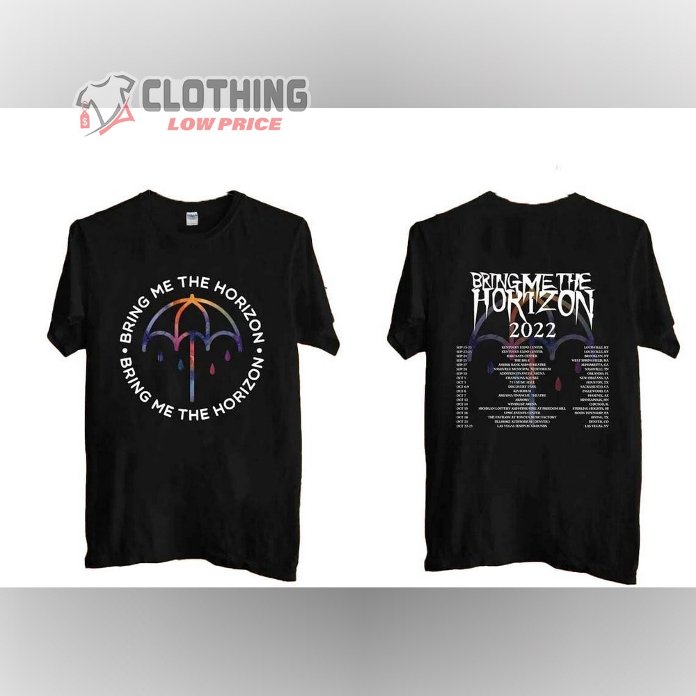 Bring Me The Horizon Tour Setlist 2022 Merch, BMTH Strangers The Big E Las Vegas Mexico T-Shirt