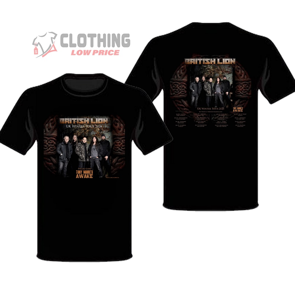 British Lion Tour 2024 Merch, British Lion UK Winter Tour 2024 Schedule T-Shirt, Hoodie And Sweater