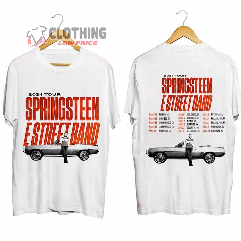 Bruce Springsteen & The E Street US Tour 2024 Merch,  Bruce Springsteen Tour 2024 Shirt, Bruce Springsteen & The E Street Tour Dates 2024 T-Shirt