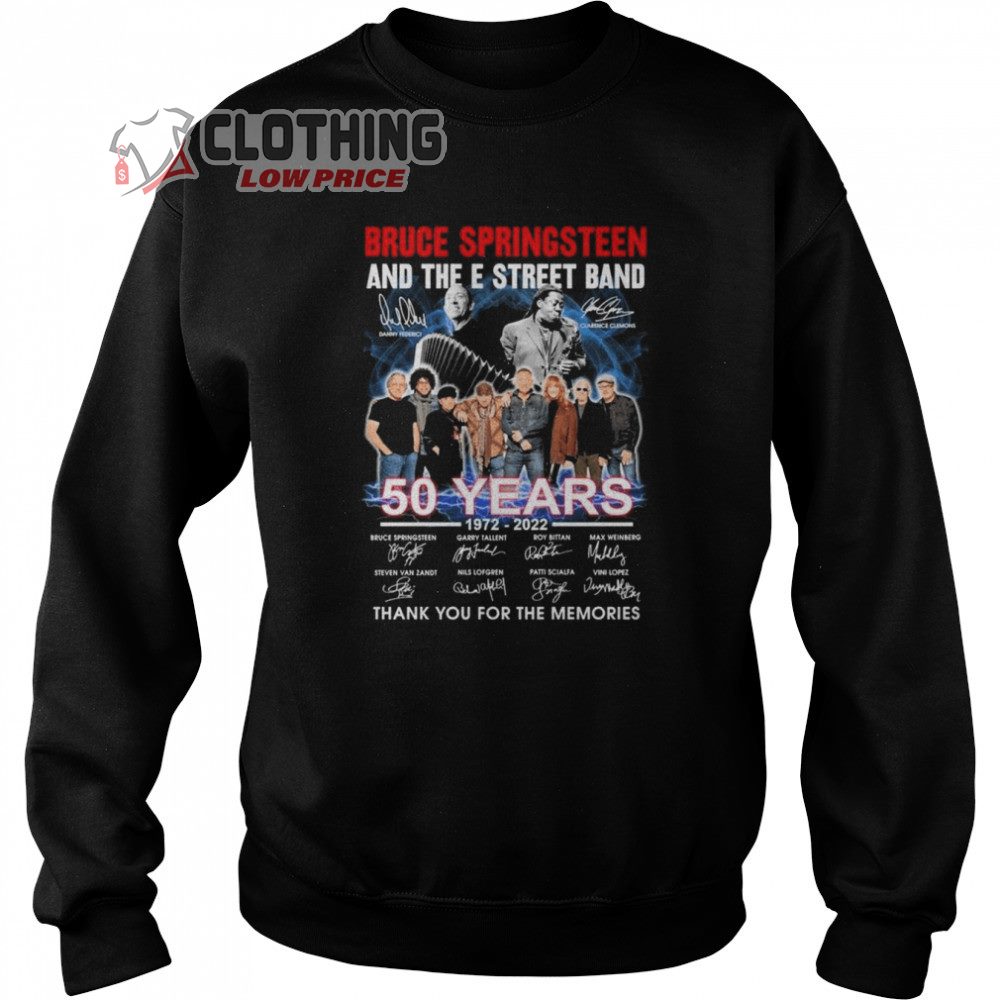 Bruce Sringsteen And The E Street Band 50 Years 1972-2022 Merch Bruce Sringsteen And The E Street Band Thank You For The Memories Tour 2023 Hoodie