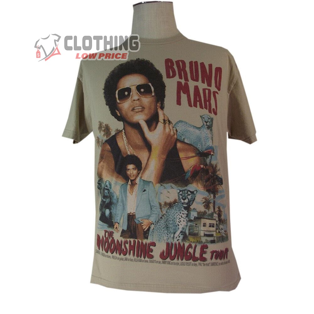 Bruno Mars Thunder Valley Casino T-Shirt Bruno Mars The Moonshine Jungle Tour Tee