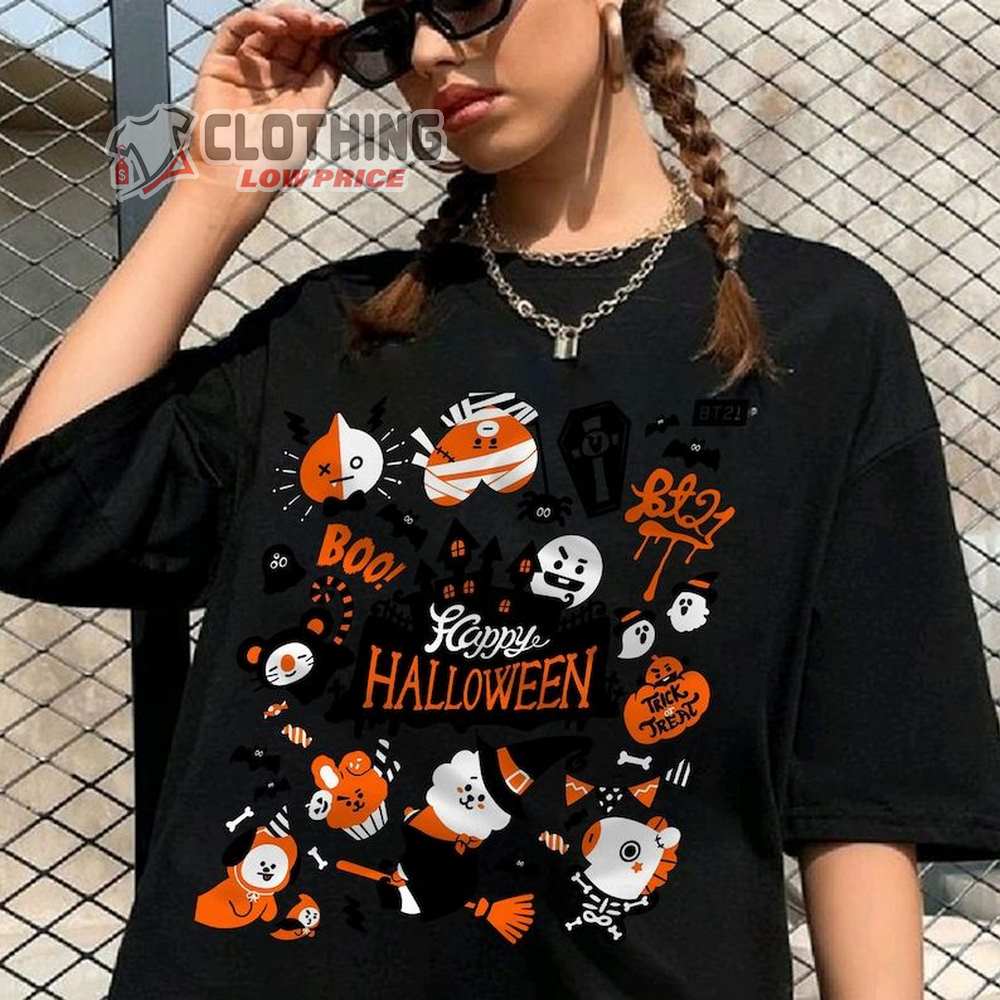 Bt21 Happy Halloween Shirt, Halloween Bts Shirt, Halloween Spooky Season, Halloween Sweatshirt, Bts Halloween Merch