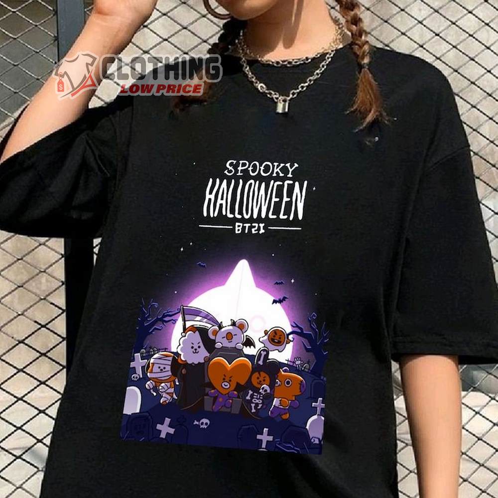 Bt21 Spooky Halloween Shirt, Halloween Bts Shirt, Bts Fanart Shirt, Cute Bangtan Boys Sweatshirt, Bangtan Halloween Shirt, Bts Kpop Merch, BTS Fan Gift