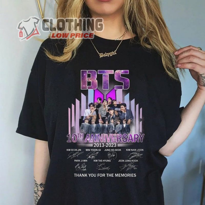 Bts 10Th Anniversary 2013-2023 Signatures Shirt, Bts Birthday Shirt, Bts Take Two Shirt, Bts 10 Year  Proof Album Shirt