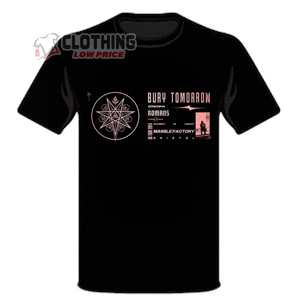 Bury Tomorrow Uk Tour 2024 Merch, Bury Tomorrow Headline European Tour 2024 T-Shirt