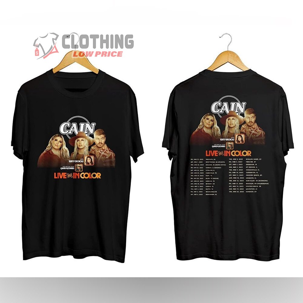 Cain Band Live And In Color Merch Cain Band Tour 2023 Shirt Cain World Tour 2023 Setlist T-Shirt