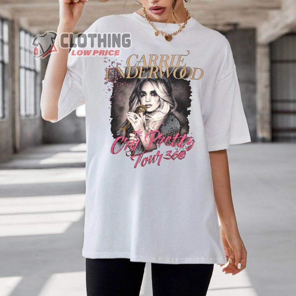 Carrie Underwood World Tour 2022 Merch, Carrie Underwood Cry Pretty Tour 360 T-Shirt