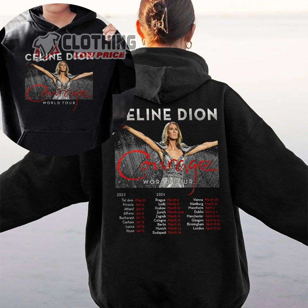 Celine Dion Courage World Tour 2023 Merch, Celine Dion Concert 2023 Shirt, Celine Dion Album Shirt, Celine Dion Tour Dates 2023 T-Shirt