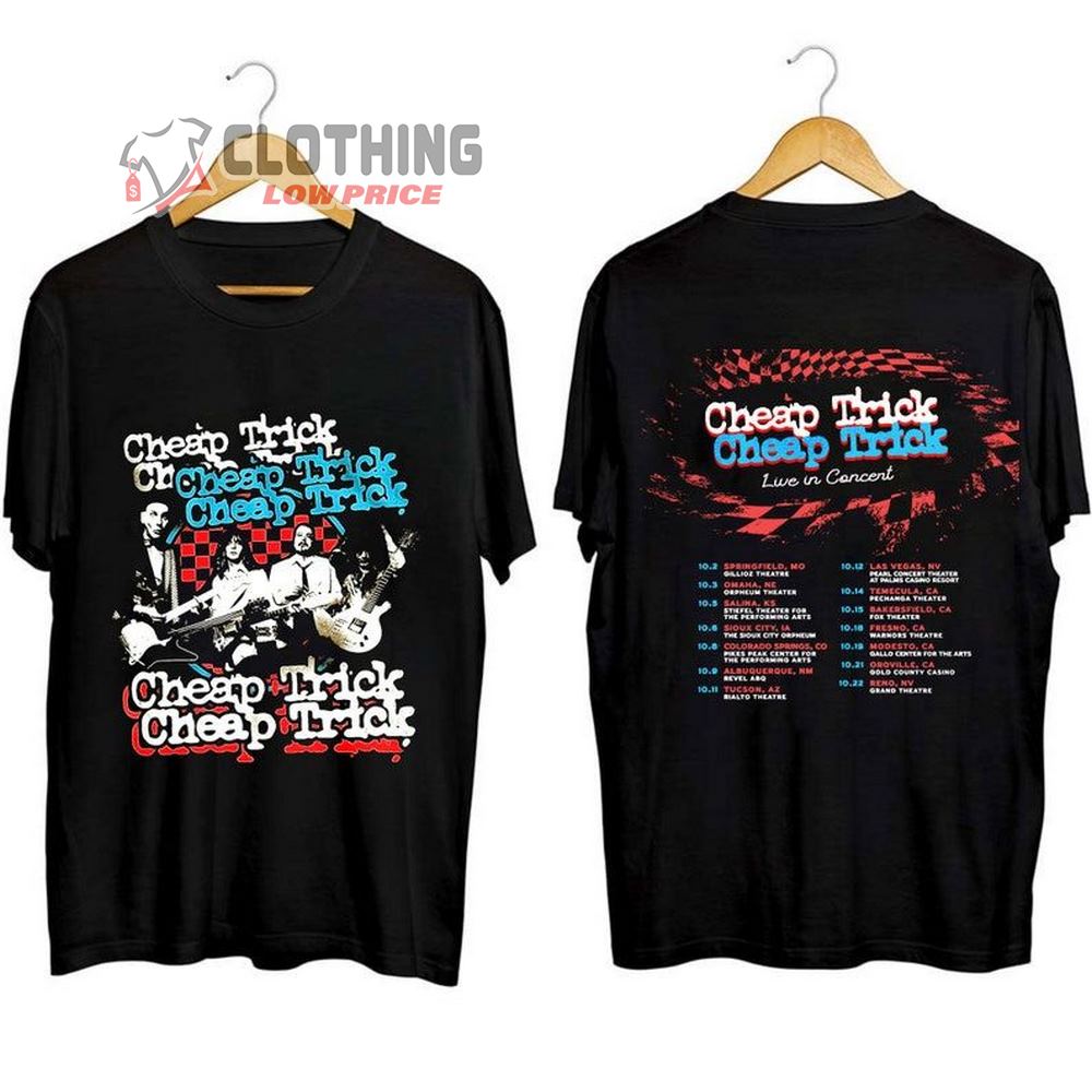 Cheap Trick Live In Concert 2023 Tour Dates Shirt, Cheap Trick Rock Band Shirt, Cheap Trick Live In Concert Setlists 2023 Merch