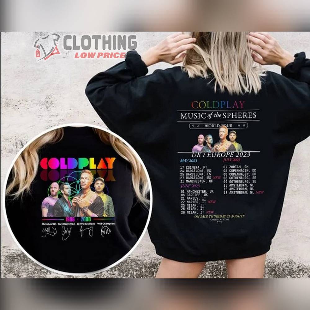 Coldplay World Tour 2023 Sweatshirt, Coldplay Uk-Europe 2023 Tour Merch, Coldplay Fan Merch, Coldplay Music Tee