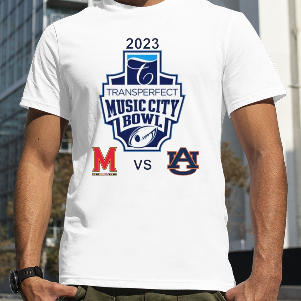 Maryland Terryland Terrapins Vs Auburn Tigers 2023 Transperfect Music City Bowl Shirt