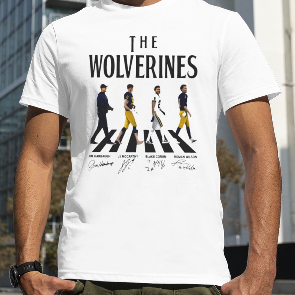 The Wolverines walking Abbey Road signatures shirt