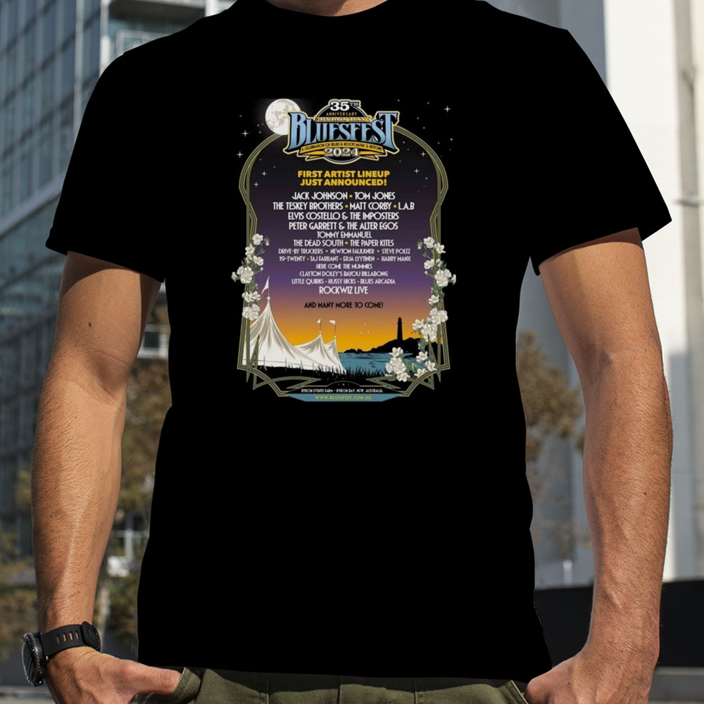 35th Anniversary Byron Bay Bluesfest A Celebration Of Blues Roots Music & Beyond 2024 T-shirt