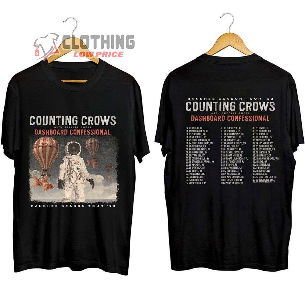 Counting Crows Banshee Season Tour 2023 Merch, Counting Crows 2023 Concert With Special Guest Dashboard Confessional T-Shirt