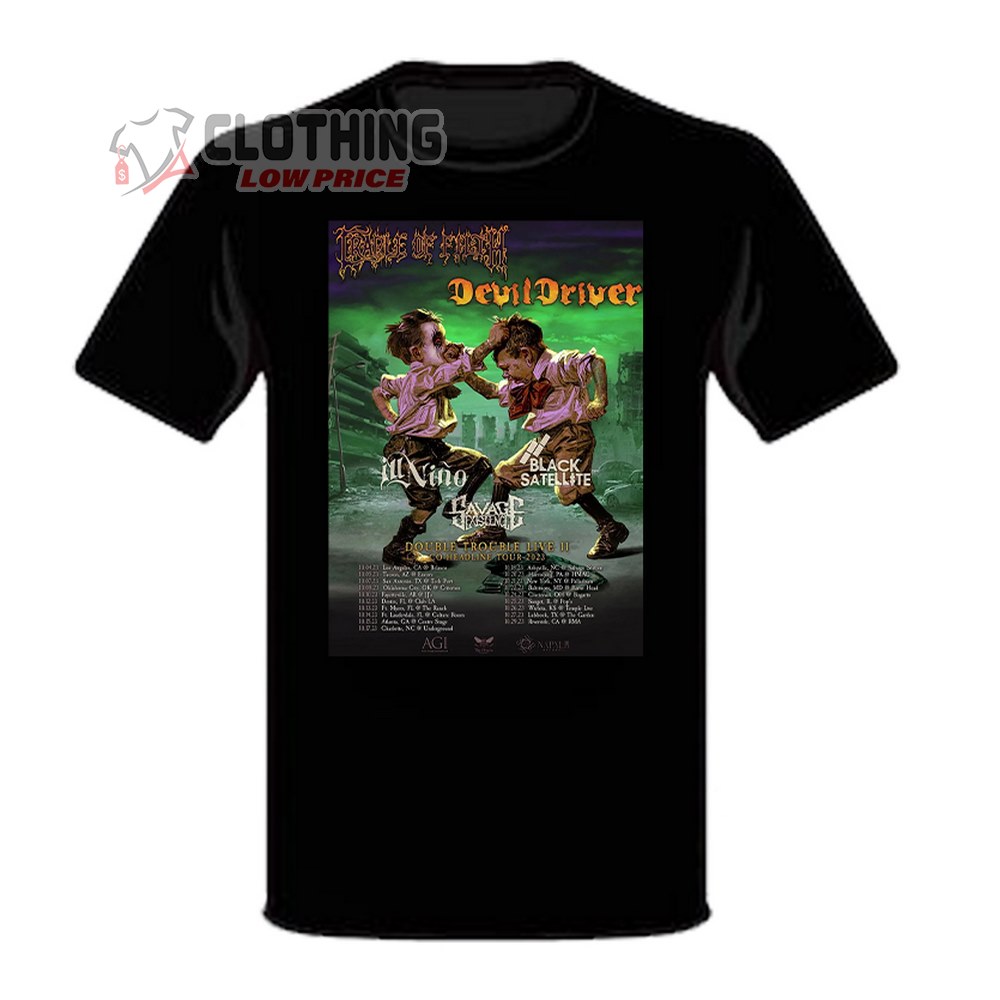 Cradle Of Filth Devildriver 2023 Tour Dates Merch, Cradle Of Filth And Devildriver Live Us Co-Headline Tour 2023 T-Shirt