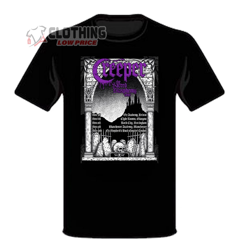 Creeper - The Sacred Blasphemy Tour 2023 Merch, Creeper Concert 2023 Tour Dates T-Shirt