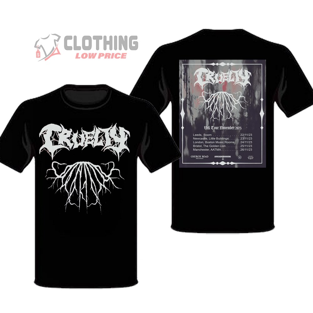 Cruelty UK Tour 2023 Merch, Cruelty UK Tour 2023 Schedule T-Shirt