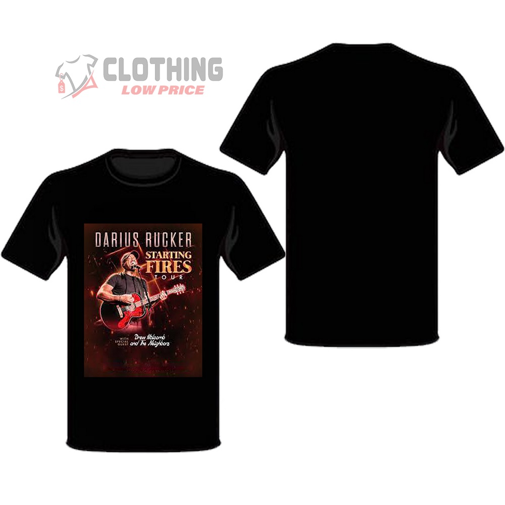 Darius Rucker Starting Fires Tour 2024 Merch, Darius Rucker Announces 2024 Uk Tour Sweatshirt, Darius Rucker Tickets, Tour Dates And Prices T-Shirt