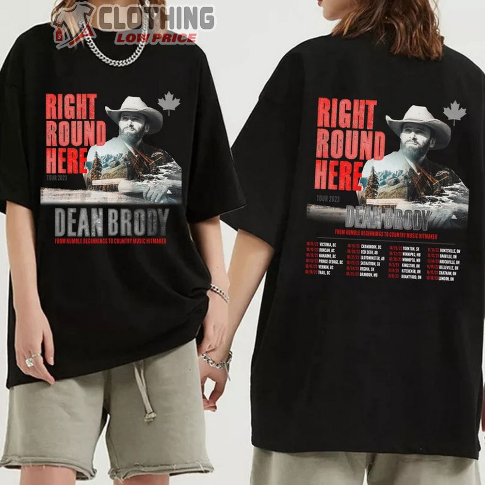 Dean Brody Right Round Here Tour 2023 Merch, From Humble Beginnings To Country Music Hitmaker Shirt, Dean Brody Tour 2023 Setlist T-Shirt