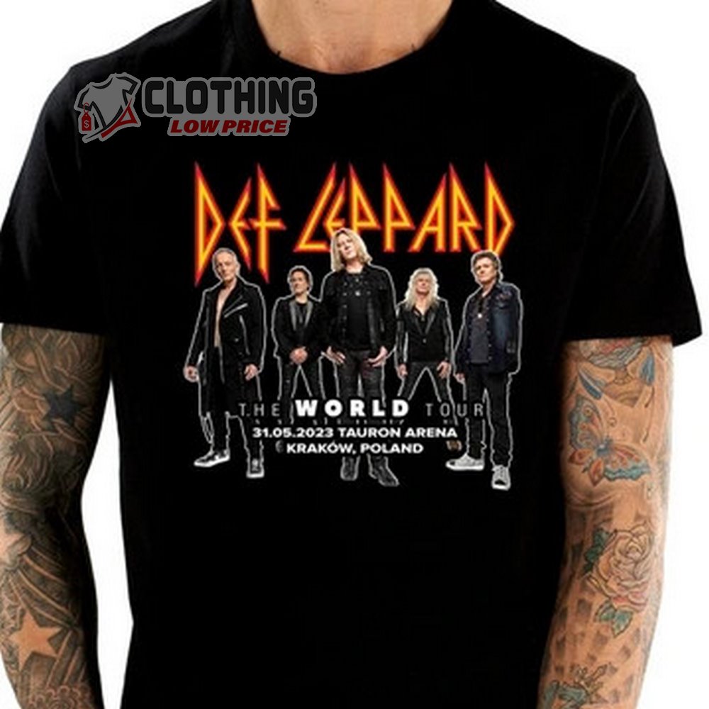 Def Leppard The World Tour 2023 Merch Def Leppard 2023 Tauron Arena Krakow Poland Shirt Def Leppard World Tour 2023 T-Shirt