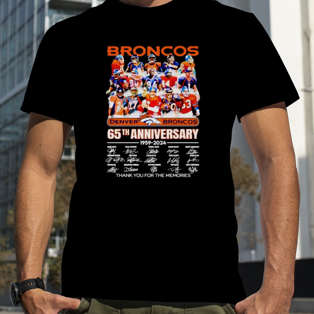 Denver Broncos 65th Anniversary 1959-2024 Thank You For The Memories T-Shirt