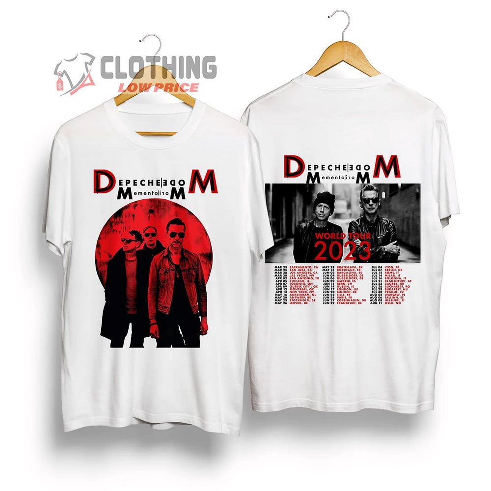 Depeche Mode Memento Mori World Tour 2023 Merch Depeche Mode  Hotel Pakket Shirt Depeche Mode Tour 2023 Setlist T-Shirt