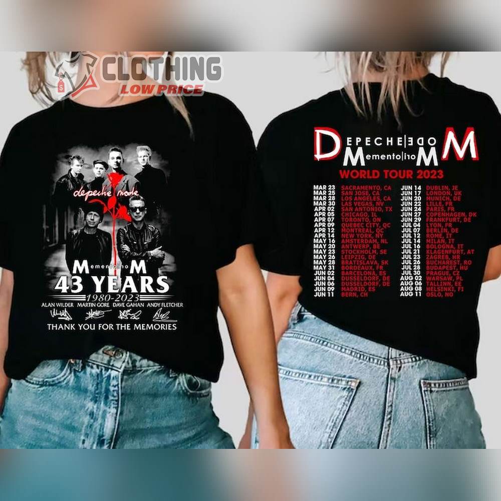 Depeche Mode Tour 43 Years 1980 2023 Tshirt, Depeche Mode World Tour Setlists 2023 Shirt, Depeche Mode Tour Dates 2023 Merch