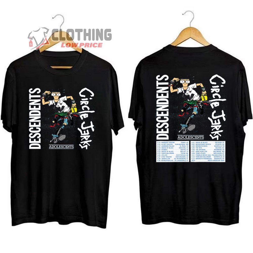 Descendents And Circle Jerks 2024 Tour Merch, Descendents And Circle Jerks Tour Dates 2024 Setlist T-Shirt