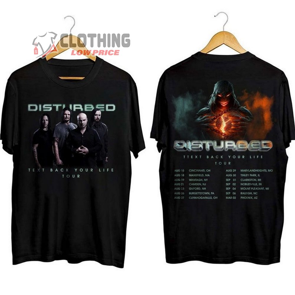 Disturbed World Tour Setlists 2023 Merch, Disturbed Band Concert Mount Pleasant T-Shirt, Disturbed Tee