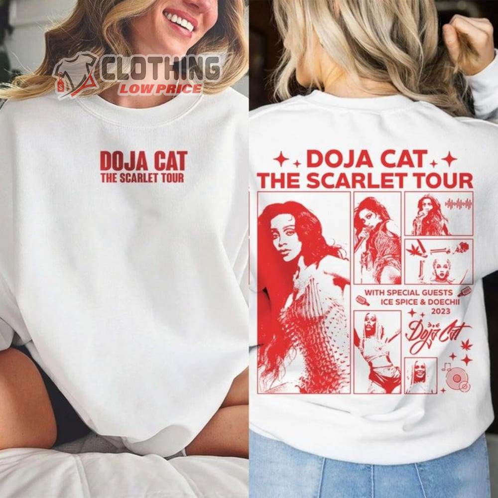 Doja Cat Rapper Shirt, The Scarlet Tour 2023 Vintage Sweatshirt, Ice Spice Doechii 2023 Merch