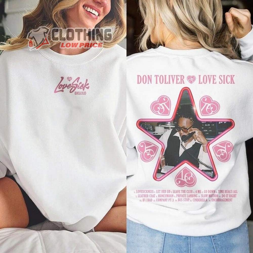 Don Toliver Love Sick Deluxe Tour 2023 Shirt, Don Toliver Rap Sweatshirt, Love Sick Tour 2023 Unisex Hoodie