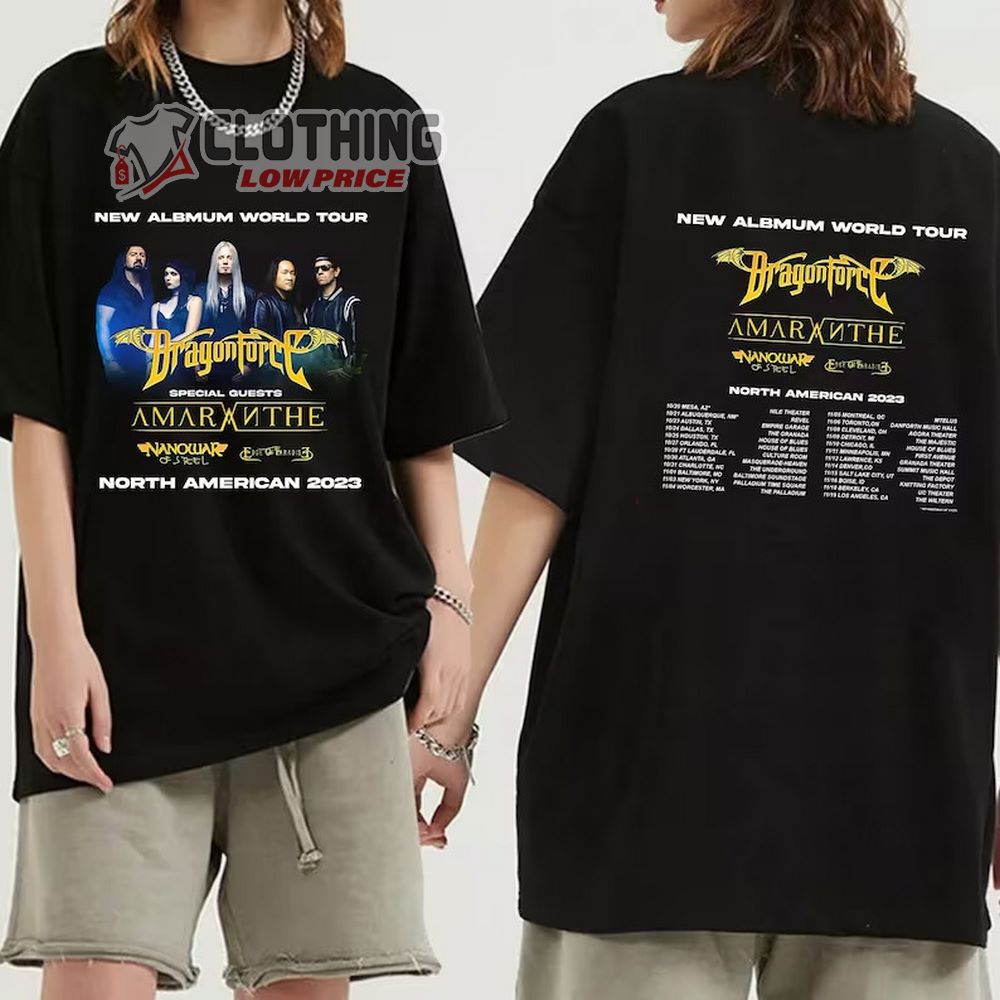 Dragonforce Fall 2023 North American Tour Merch, Dragonforce New Albmum World Tour Shirt, Dragonforce Tour 2023 With Special Guests T-Shirt