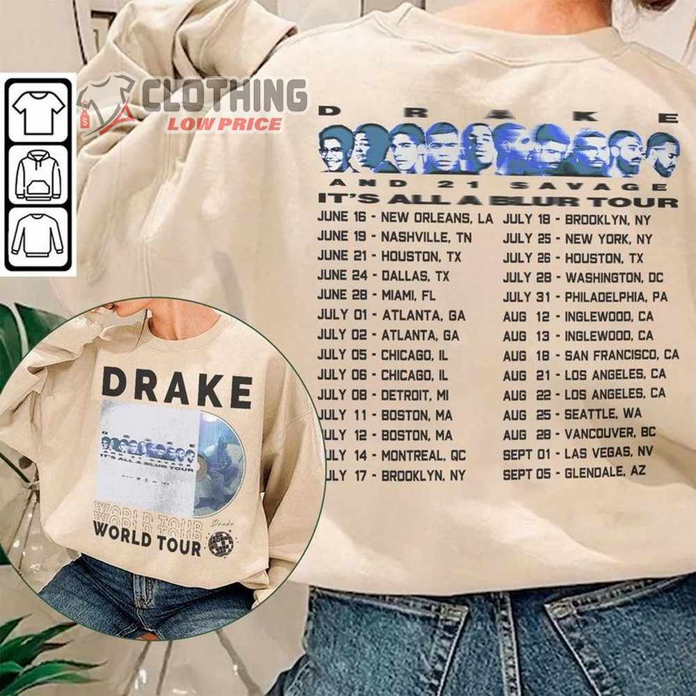 Drake Rap Hiphop It'S All A Blur Tour 2023 Album Merch, Drake Rapper Shirt